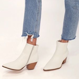 Spirit Ivory Snake Pointed Toe Ankle Booties